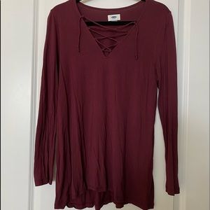 Long Sleeve Laced Up Top